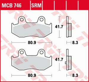 Placute frana fata/spate TRW Organice KAWASAKI SC 250 EPSILON '02/SUZUKI AN 400 BURGMAN '03 -06/ITALJET JACK 125 '07