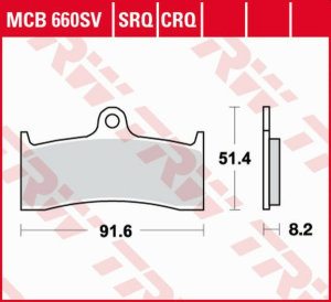 Placute frana fata TRW Sinterizate STREET BUELL M2 / S3 / X1 1200 '98 -'02/HONDA CB 1300 '98 -'00/KAWASAKI ZX-7RR '96 -'99/MV AUGUSTA F4 750 '00 -'05/BRUTALE 910 '05 -'09/F4 1000 '04 -'09