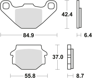 Placute frana spate TRW Organice APRILIA PEGASO 125 '90-'91/ KYMCO JIVE 50 '04-'06/ LONCIN CONQUEROR 200 '05-