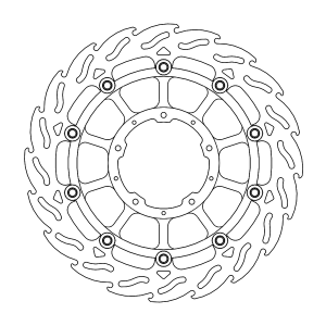 Flame Series Floating Rotor Black, Silver, Stainless Steel