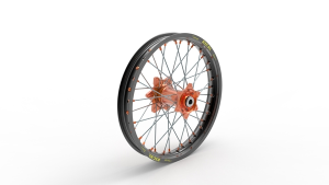 Elite Mx-en Wheel, Silver Spokes Black, Orange, Silver