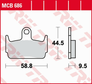 Placute frana spate TRW Organice HONDA XBR-S / X / SZX 50 '98 -'01/KYMCO SNIPER 50 '94 -'96/HEROISM 150 '95 -'00/SYM 50 JET '07 -'15