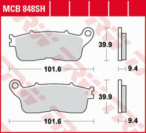 Placute frana spate TRW Sinterizate STREET HONDA VFR 1200F '10 -'16/VFR 1200X CROSSTOURER '12 -