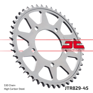 JT SPROCKETS Induction Hardened Black Zinc Finish Rear Sprocket Black, Zinc 