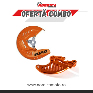 Pachet Protectie disc frana spate KTM X-Grip Portocaliu + Protectie disc frana fata KTM 15-20 Ufo Portocaliu