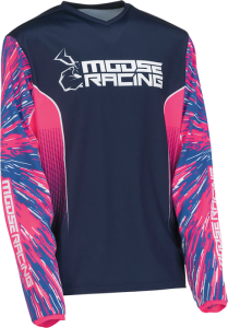 Tricou copii Moose Racing Agroid Pink/Blue