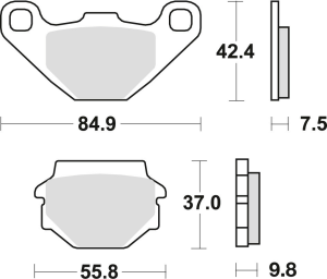 Placute frana fata/spate TRW Organice APRILIA PEGASO 650 '91-'00/KAWASAKI KLR 250 '84-'05/ GPZ 500 '88-'04/ KLE 500 '91-'07/ KL / KLR 600/650 '84-'04