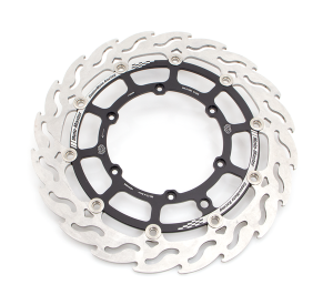 Supermoto Front Racing Rotors Anodized, Black, Silver