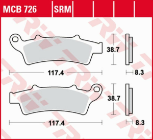 Placute frana fata TRW Organice APRILIA ATLANTIC 125 '03 -/SCARABEO 125 '04 -'10/ATLANTIC 200 '02 -'05/SCARABEO 200 '07 -'12/KYMCO PEOPLE 125 '10 -/PEUGEOT LOOXOR 125/150 '02 -'06