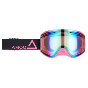 Ochelari Snowmobil AMOQ Vision Vent + lentila magnetica Black-Pink - Gold Mirror