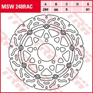 Disc frana fata TRW SUZUKI GSF 650 '05 -'06/SV 650 '03 -'10/GSX 750F '03 -'06/VZ 1500 INTRUDER '09 -'13/VLR 1800 INTRUDER '08 -'13