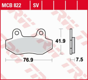 Placute frana fata/spate TRW Organice KYMCO NEXXON 50 '08-'10/ NEXXON 125 '08-/ PEUGEOT SPEEDFIGHT 50 '09-'15