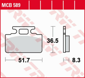 Placute frana spate TRW Organice HONDA ZB 50 MONKEY '88 -'91/ NH 125 LEAD '86 -'88/ SYM CINDERELA 50/125 '99 -'02/MIO 50 '05 -