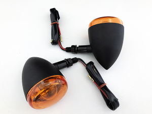 E-marked Aluminum Body Turn Signals Black