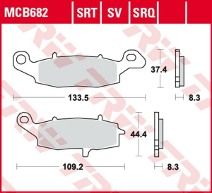 Placute frana fata TRW Sinterizate ROAD / TRACK KAWASAKI NINJA 400 '11 -/ER-6 '06 -'16/ VN 900 '06 -'17/VN 1500/1600 '00 -'08/VN 1700 '09 - ' 17