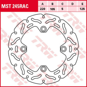 Disc frana spate TRW HONDA CBR 125R '04 -'17/CRF 250L '13 -'16/CRF 250R RALLY '17 -/CB 600F HORNET '98 -'06/CBR 600F '91 -'07/CBR 600RR ' 03-'16/XR 600L '93 -'97/CBR 900 / 1000RR '92 -'16/VTR 1000SP1 / SP2 '00 -'06