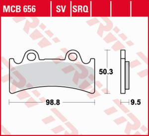 Placute frana fata TRW Sinterizate STREET TRIUMPH DAYTONA 900 SUPER III '94 -'96/YAMAHA YZF 750R / SP '93 -'98/ FZR 1000 GENESIS '95 -'95