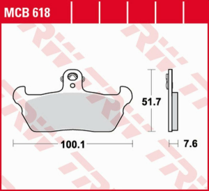 Placute frana spate TRW Organice APRILIA RX / TUAREG 125 '90 -'92/PEGASO 600 '88 -'92/TUAREG 600 '90 -'91/CAGIVA W12 350 '92 -'95/SUPERCITY 125 '92 -'99 /W16 600 '94 -'96/MOTO GUZZI QUOTA 1000 '89 -'97