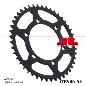 JT SPROCKETS Induction Hardened Black Zinc Finish Rear Sprocket Black, Zinc 