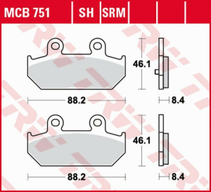 Placute frana spate TRW Sinterizate SUZUKI AN 250 SKY WAWE '07 -'08/AN 400 BURGMAN '07 -/AN 650 BURGMAN '04 -