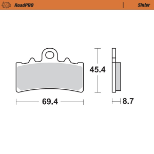 Roadpro Sinder Brake Pad Front