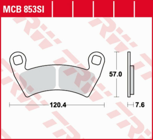 Placute frana fata TRW Sinterizate OFFROAD POLARIS RANGER 400 '10 -/500 '08 -/700 '08 -'09/800 '10 -/900 '11 -/GENERAL 1000 '16 -/GEM 1400 '10 -/MAGNUM 700 '08 -