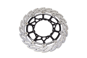 Supermoto Front Racing Rotors Black, Silver, Stainless Steel