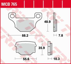 Placute frana spate TRW Organice APRILIA RX 125 '08 -'13/DERBI SENDA / TERRA / GPR 125 '08 -'16/GAS GAS EC 250/300 '12 -'16/RIJEJU MARATHON 125 '09 -