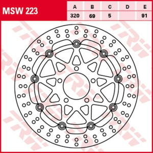 Disc frana fata TRW SUZUKI GSX-R 600 '97 -'03/ GSX-R 750 '96 -'03/GSX-R 1000 '01 -'02/TL 1000R '98 -'99/TL 1000S '97 - '01/GSX 1300R HAYABUSA '99 -'07/GSX 1400 '01 -'07