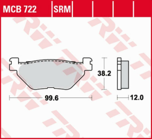 Placute frana spate TRW Sinterizate YAMAHA XP 500/530 T-MAX '01 -'18/TDM 900 '02 -'14/XV / XVS 950 '09 -'18/XT 1200Z TENERE '11 -'18/FJR 1300 '03 -'21/XVS 1300 '07 -'17/XV 1700 '03 -'21/XV 1900 '06 -'08 / '11 -'13