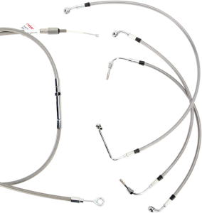 Complete Stainless Braided Handlebar Cable/brake Line Kit Silver