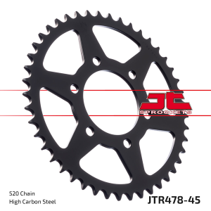 JT SPROCKETS Induction Hardened Black Zinc Finish Rear Sprocket Black, Zinc 