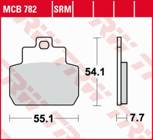 Placute frana spate TRW Organice PIAGGIO MP3 125 '07 -'08/X8 125 '06 -'08/X8 150 '05 -'08