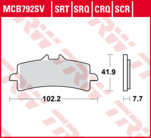 Placute frana fata TRW Sinterizate STREET APRILIA RSV4 '09-/ DUCATI V4 PANIGALE '18-/PANIGALE 1299 '15-/ KAWASAKI H2 '15-/ ZX10R / RR '16-/KTM 990 SMR '10-'13/ 1190 RC8 '08-'15/ 1290 SUPERDUKE '14 -