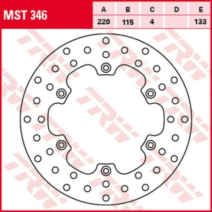 Disc frana spate TRW YAMAHA DT 125R '91 -'06/ DT 125X '05 -'06/TDR 125 '93 -'96/ WR 125 '01 -'07/YZ 125 '85 -'96/TT-R 250 '93 -'00/ WR 250 '90 -'97/ YZ 250 2T '88 -'97/YZ 360 '89 -'93/ TT 600E / S '93 -'99/TT-R 600 '97 - ' 04