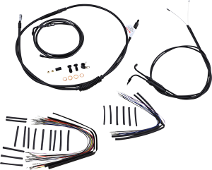 Complete Black Vinyl Handlebar Cable/line Kit For Ape Hanger Handlebars Black