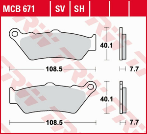 Placute frana spate TRW Sinterizate STREET BMW R 1200/1250 GS / ADV / R / RS / RT '13 -/ K 1600GT / GTL '11 -