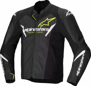 Alpinestars Faster V3 Airflow Leather Jacket Black, White 