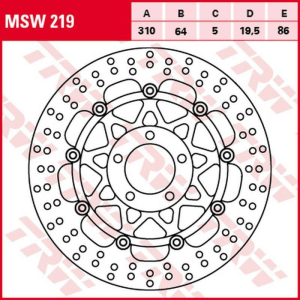 Disc frana fata TRW SUZUKI GSF 250 BANDIT '92 -'00/GSF 400 BANDIT '91 -'95/GS 500 '89 -'08/RF 900R '94 -'97/ GSF 1200 BANDIT '96 -'05/GSX 1200 '99 -'01