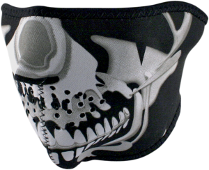 Half Mask Chrome Skull Black