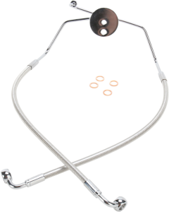 Designer Series Dot Front Lower Brake Line Kit Silver, Polished