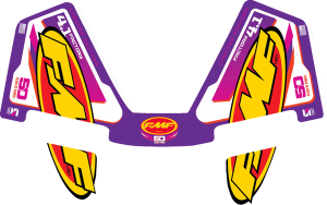 Fmf Exhaust Replacement Decal Purple, Red, Yellow 