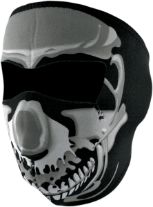 Face Mask Chrome Skull Black, Gray