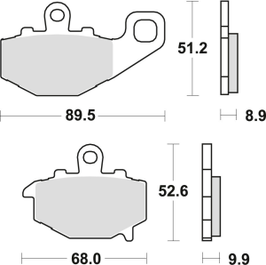 Placute frana spate TRW Organice KAWASAKI ZX6R 600 '94-'16/ZX6R 636 '02-'06/ ER6 '06-'16/VERSYS 650 '07-'14/Z 750 '04-'06/ZX9R '94-'04/Z 1000 / SX '10-/ZX10R '04 -'09/GPZ 1100 '95-'98