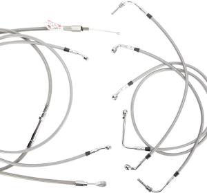 Complete Stainless Braided Handlebar Cable/brake Line Kit Silver