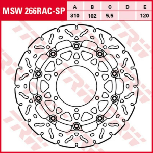 Disc frana fata TRW SUZUKI GSX-R 600 '08 -'16/GSX-R 750 '08 -'16/GSX-R 1000 '07 -'16