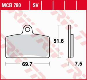 Placute frana fata TRW Sinterizate STREET APRILIA RS4 50/125 '11 -/DERBI GPR 50 2T '09 -'16/GPR 125 2T / 4T '04 -'16/ PEUGEOT XR-7 50 '08 -'11/RIEJU RS-3 50 '11 -