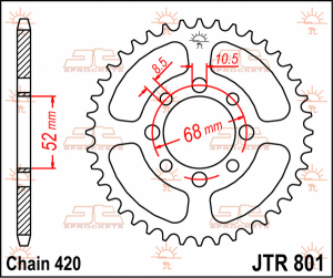 JT SPROCKETS Rear Sprocket Natural 