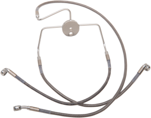 Extended Length Stainless Steel Brake Line Kit Silver, Clear-coated