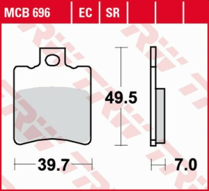 Placute frana fata TRW Organice APRILIA MIJITO CUSTOM 50 '99-'13/SUZUKI AY 50 KATANA '97-'04